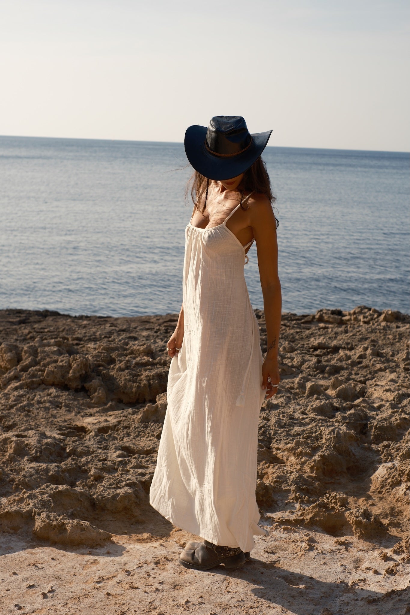 SOL TEE open back dress crafted from a soft bamboo cotton blend
