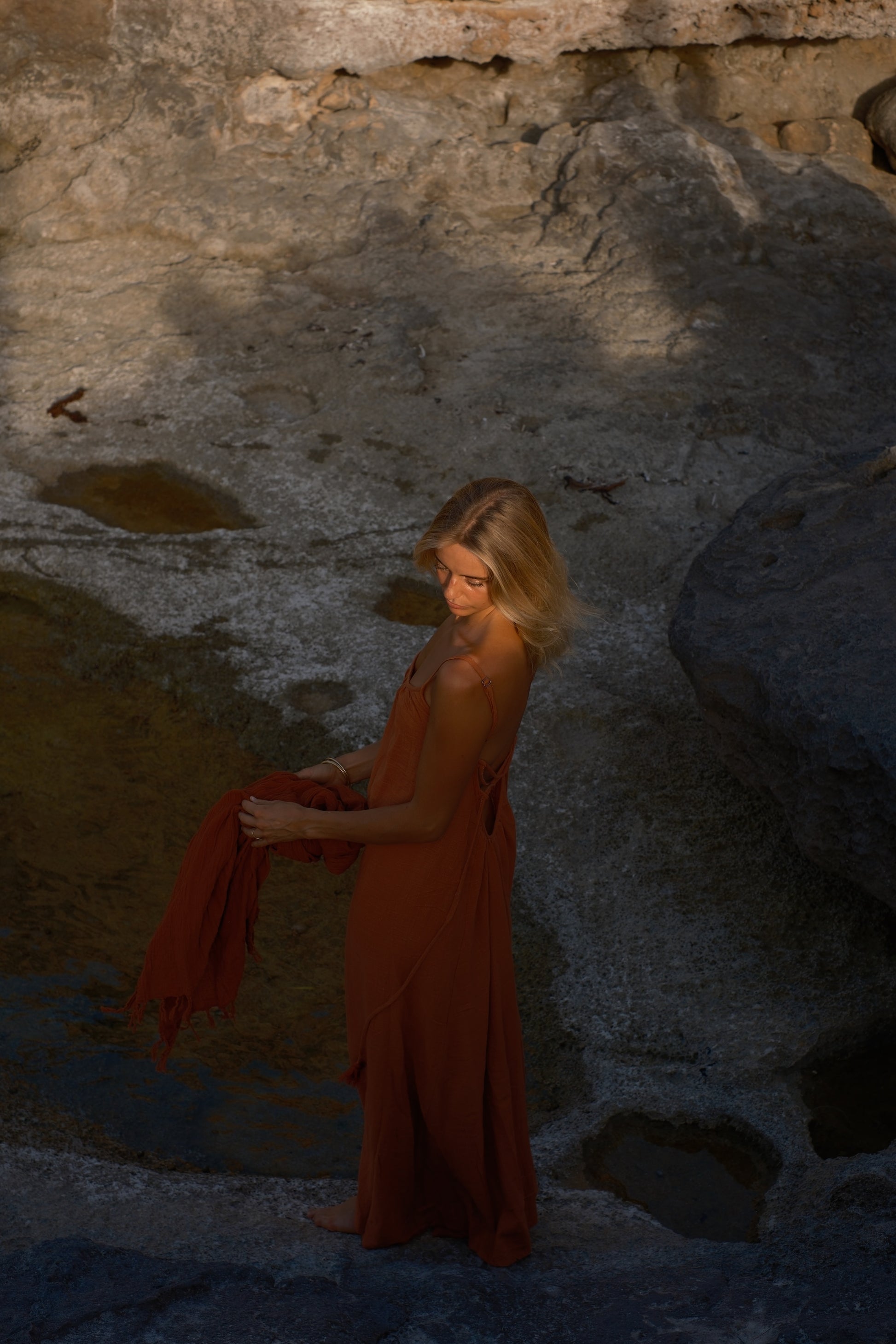 SOL TEE open back dress crafted from a soft bamboo cotton blend