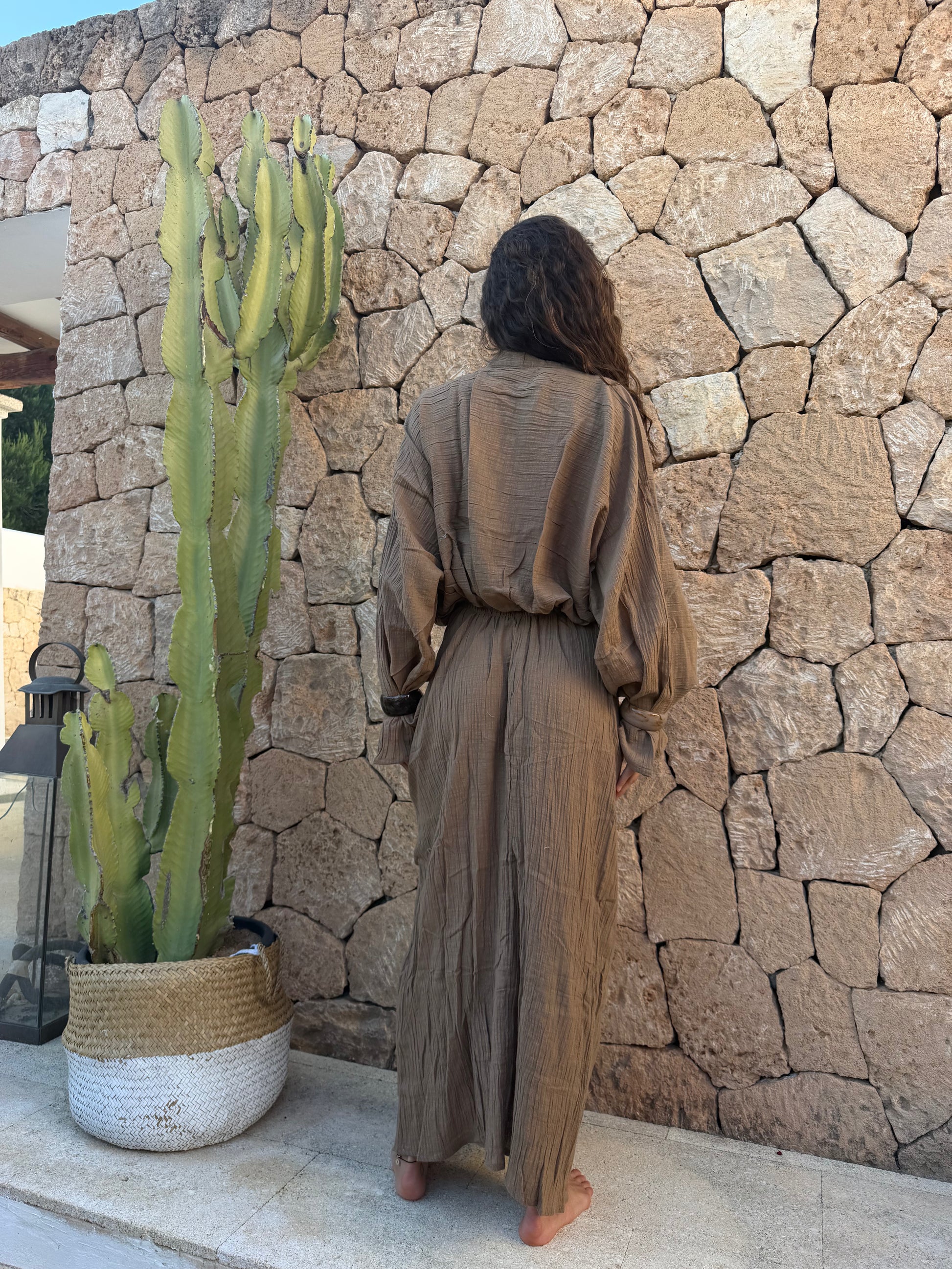 WILLOW oversized cotton kaftan with flowing bohemian silhouette for women