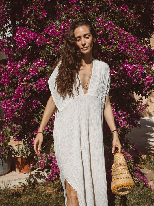 NOMAD oversized bamboo cotton dress for women in breathable resort wear style