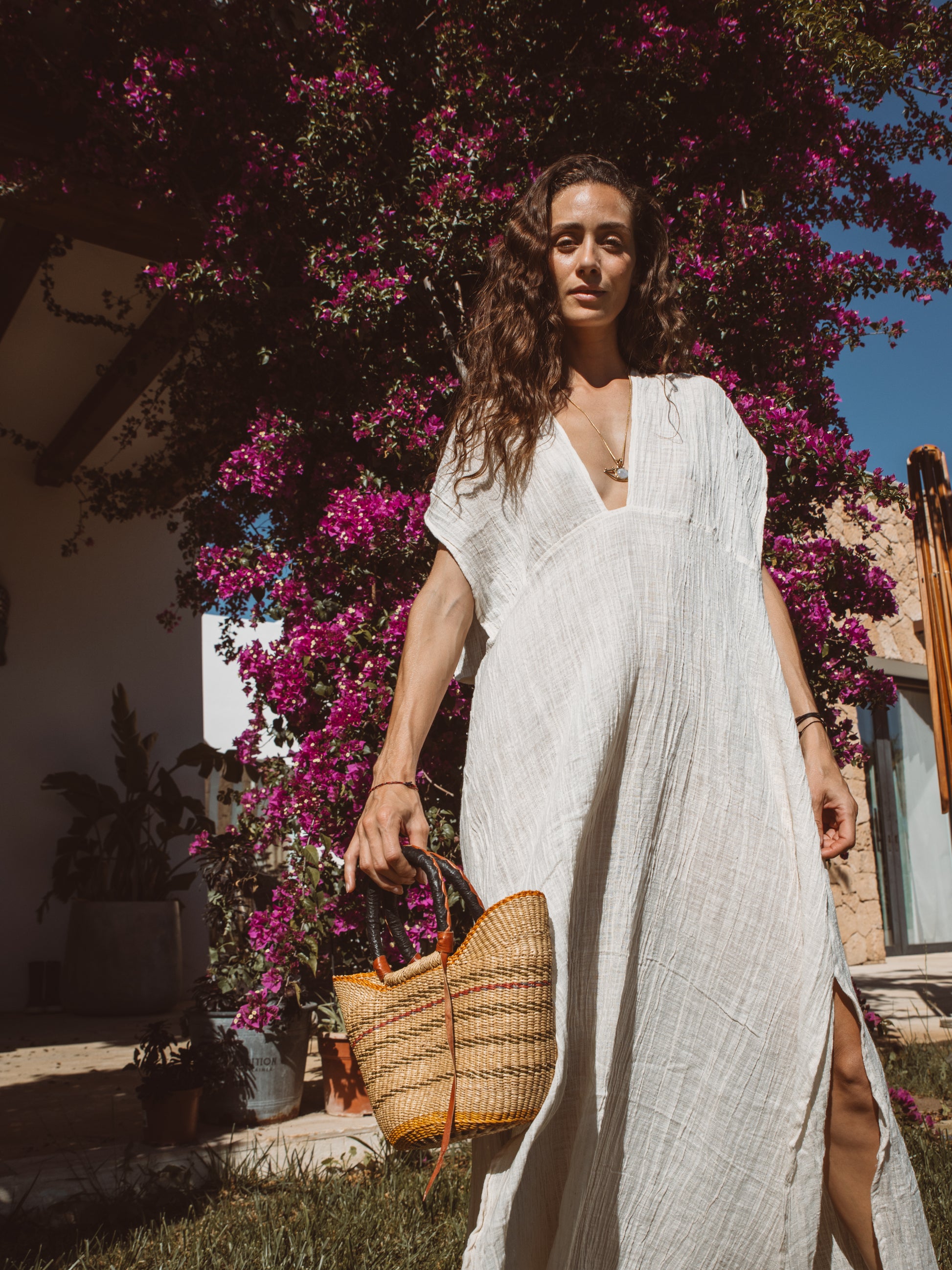 Lightweight NOMAD resort dress crafted from soft bamboo cotton blend