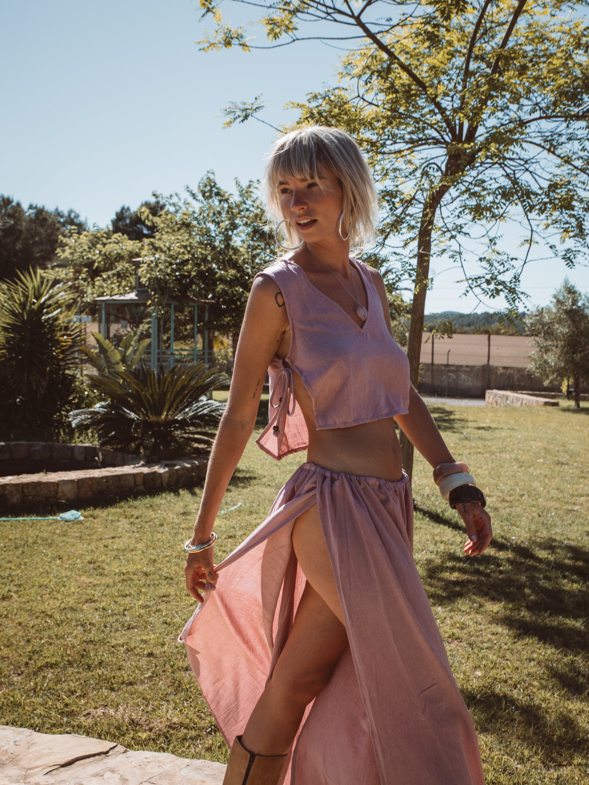 VIENTO skirt and top set for women crafted from soft flowing viscose