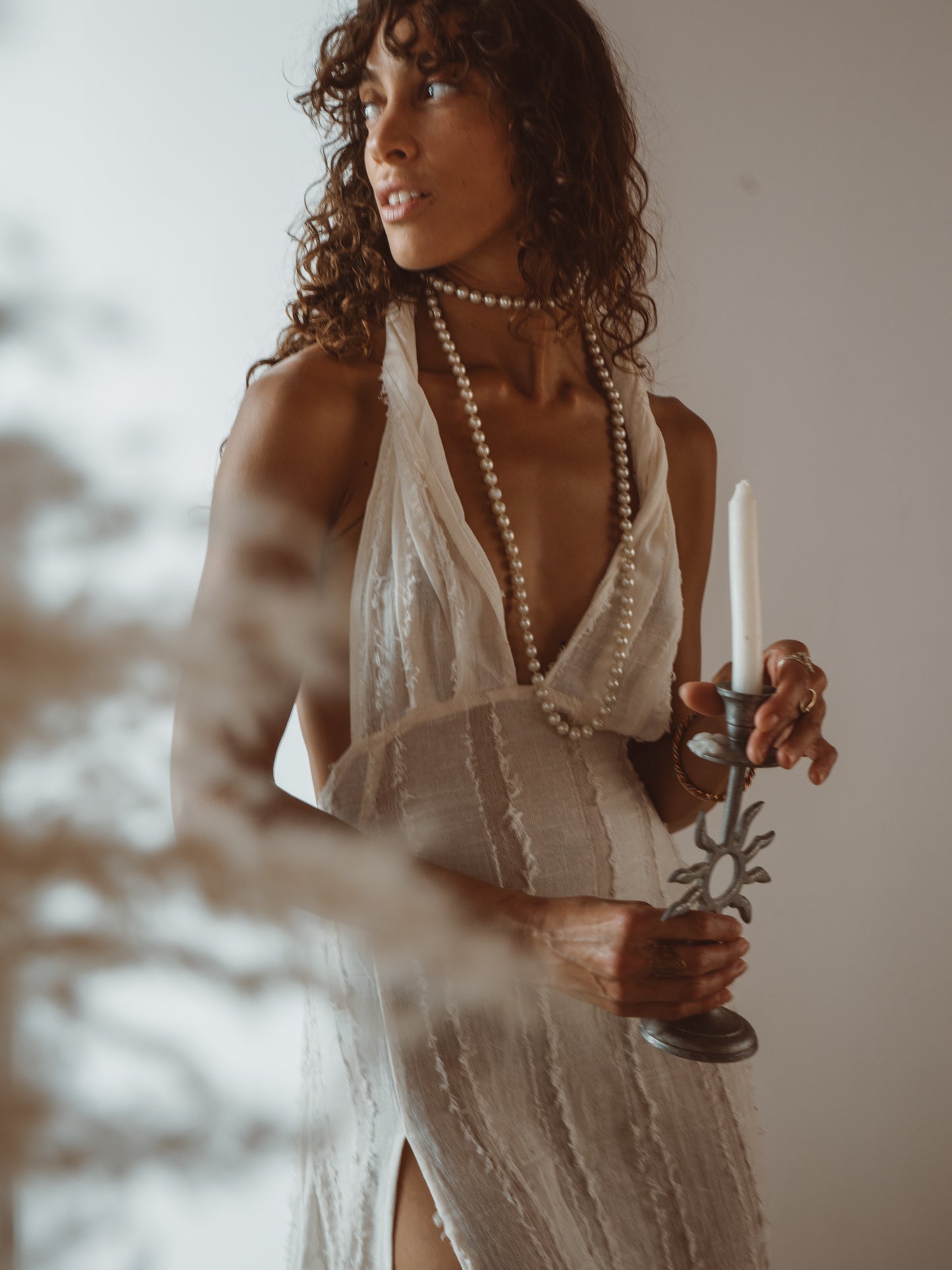 FLOW bamboo open back dress with lightweight flowing silhouette