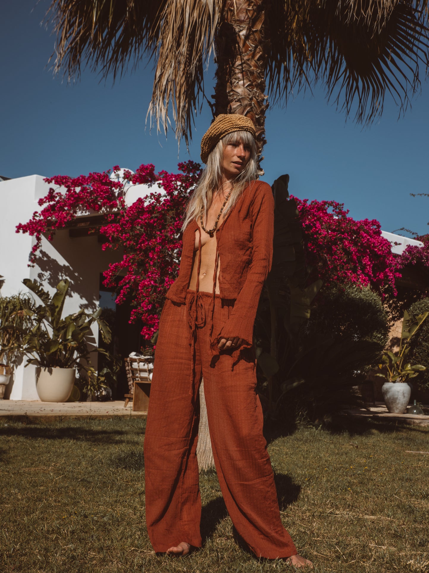 AIRE hemp two piece set for women in breathable bohemian resort style