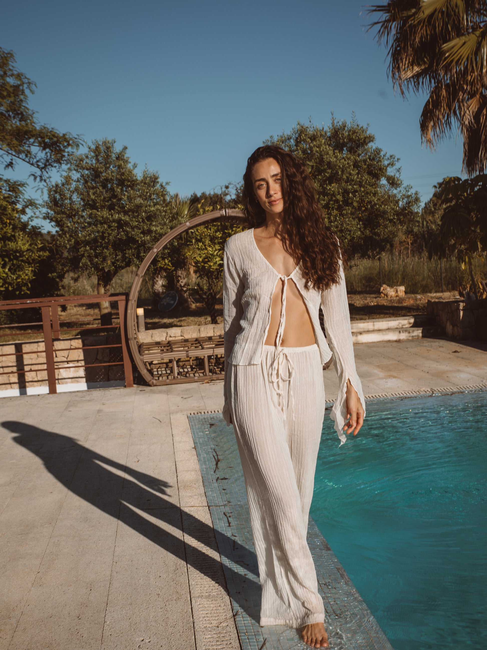 Wear Roro AIRE women's hemp two piece set with soft flowing silhouette