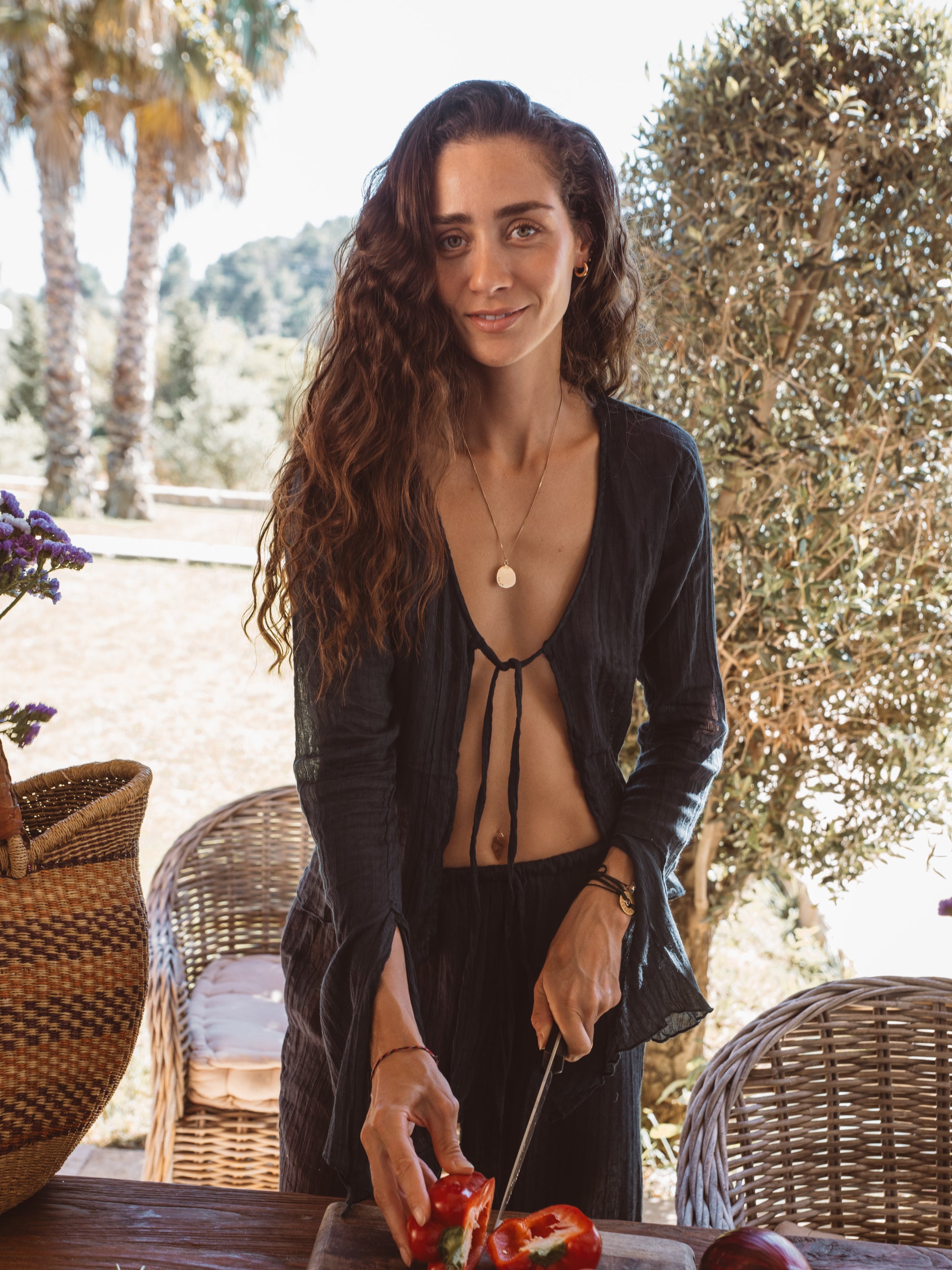 Wear Roro AIRE women's hemp two piece set with soft flowing silhouette